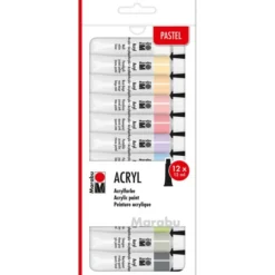 Akryylivärilajitelma 12x12ml Marabu - Pastellisävyt