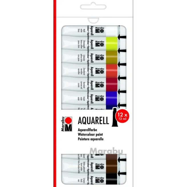 Akvarellivärilajitelma 12x12ml Marabu