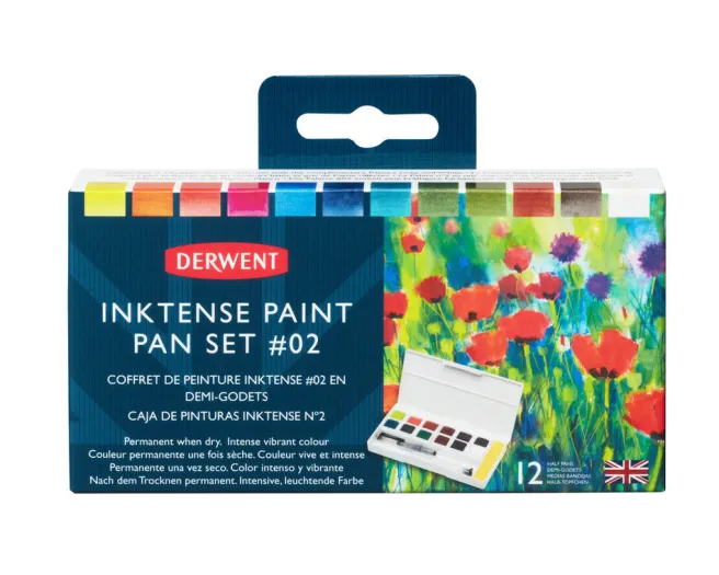 Akvarellivärit 12 nappia Derwent - Inktense Set 02