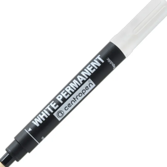 Centropen White Permanent Marker 5.0-2.5mm