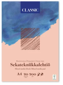 Classic Sekatekniikkalehtiö A4 200g 20 lehteä Mixed Media