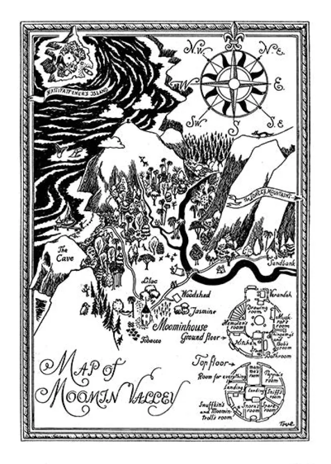Juliste Muumi 50x70 - Map of Moominvalley