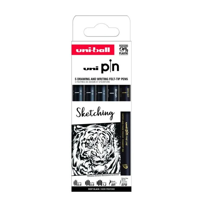 Kuitukärkikynä Uni Pin Pin - 5kpl Sketching