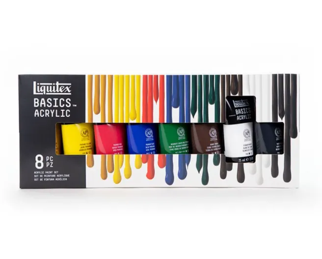 Liquitex Basics Acrylic Set 8x75ml, akryylilajitelma