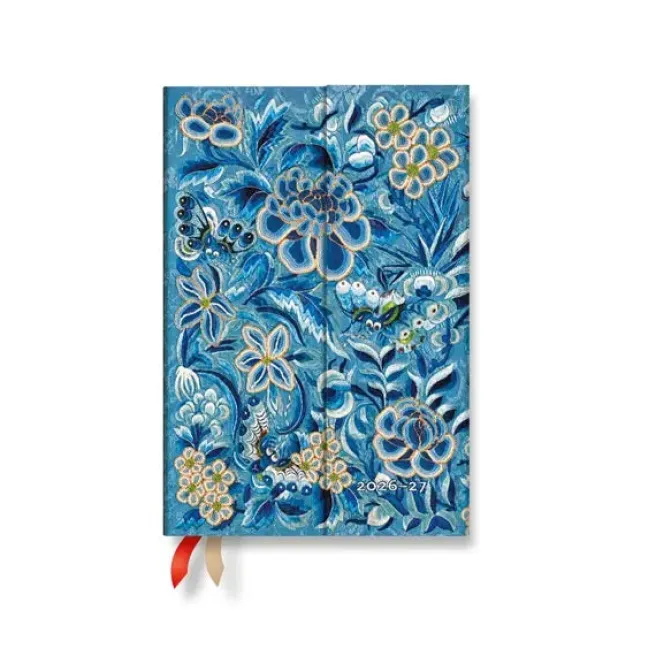 Lukuvuosikalenteri Mini 2026-2027 Paperblanks 18kk - Blue Willow, horizontal