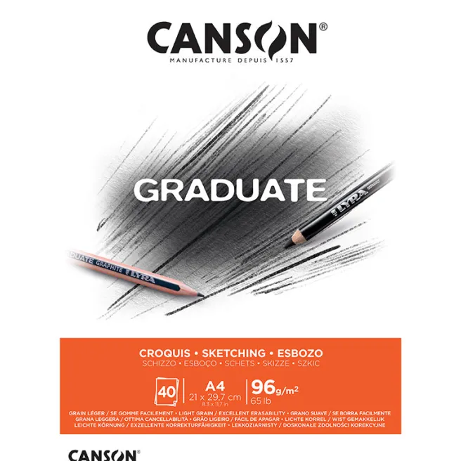 Luonnoslehtiö A4 96g Canson Graduate Sketch
