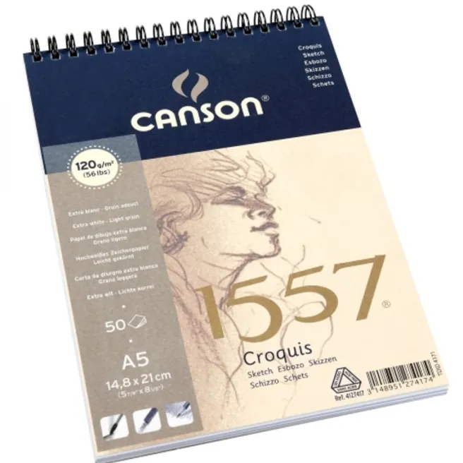 Luonnoslehtiö A5 120g Canson 1557 -Kierre