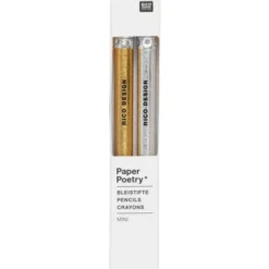 Lyijykynät Paper Poetry - Mini Gold and Silver