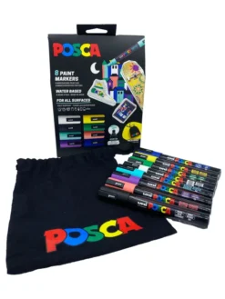 Maalitussit 8kpl Posca PC-5M + kangaspussi