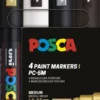 Maalitussit 4kpl Posca PC-5M MONO - kulta, hopea, valkoinen ja musta
