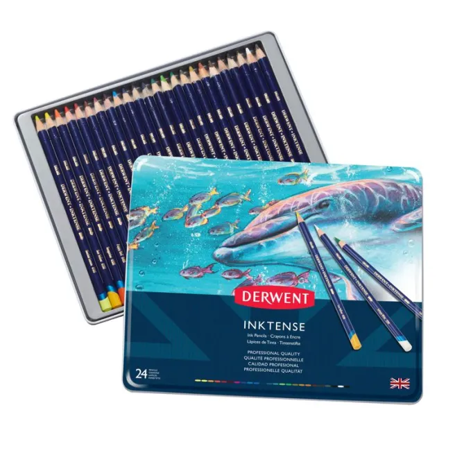 Mustevärikynälajitelma 24 kpl Derwent - Inktense