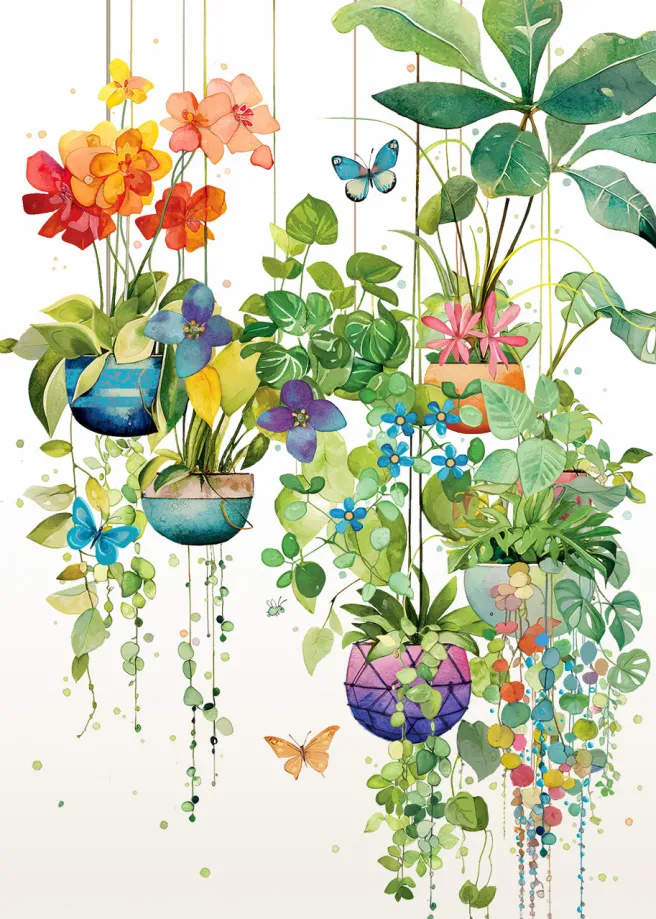 2-osainen kortti Bug Art - Hanging Plants