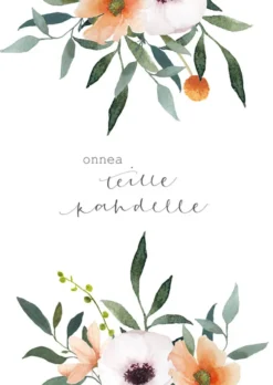 2-osainen kortti Henna Adel - Kukat, Onnea teille kahdelle