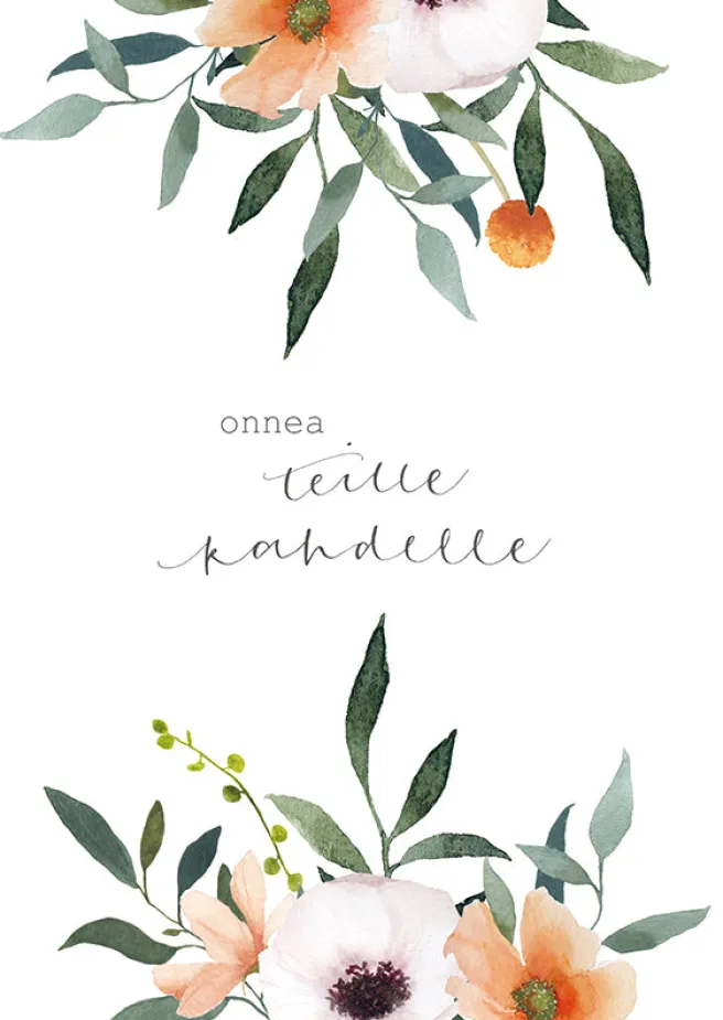 2-osainen kortti Henna Adel - Kukat, Onnea teille kahdelle