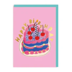 2-osainen kortti Ohh Deer - Happy Birthday, kakku