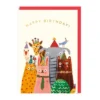2-osainen kortti Ohh Deer - Happy Birthday! Animals