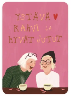 Postikortti Johanna Ilander - Ystävä, kahvi ja hyvät jutut