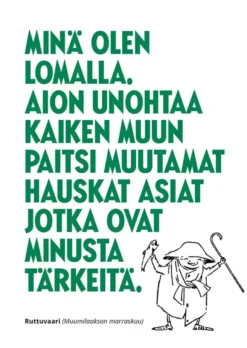 Postikortti kohopaino Muumi - Lomalla