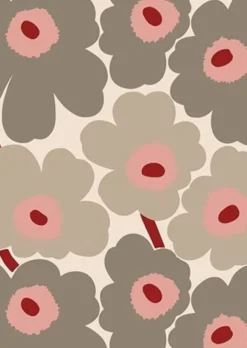 Postikortti Marimekko - Unikko beige-vaaleanpunainen