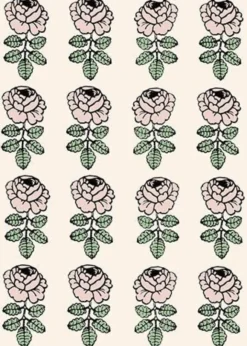Postikortti Marimekko - Vihkiruusu vaaleanpunainen-beige
