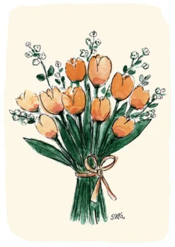 Postikortti Sari's Artwork - Tulppaanikimppu