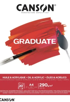 Taidelehtiö A4 Canson Graduate - Öljy- ja akryylivärit 290g