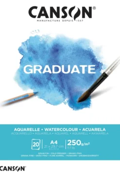 Taidelehtiö A4 Canson Graduate - Akvarellivärit 250g