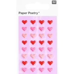 Tarrasetti Paper Poetry - Gel stickers Sydämet