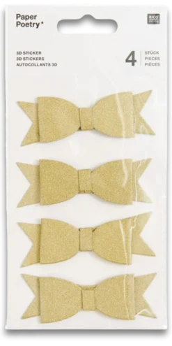 Tarrasetti Paper Poetry - Kultaiset 3D-Rusetit