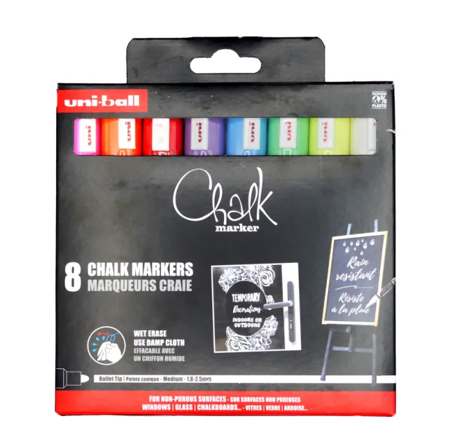 Uni Chalk 8 kpl liitutaulutussi PWE-5M 1,8 - 2,5 mm