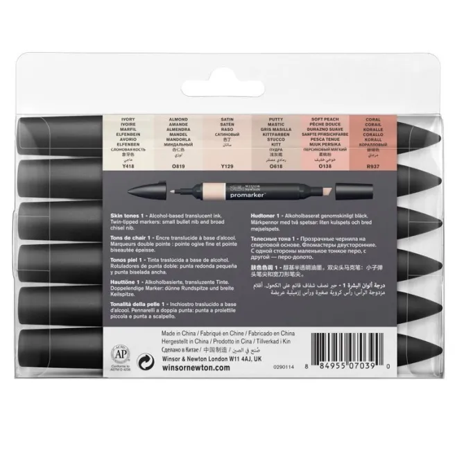 WN Promarker Skin tones 6-lajitelma set 1